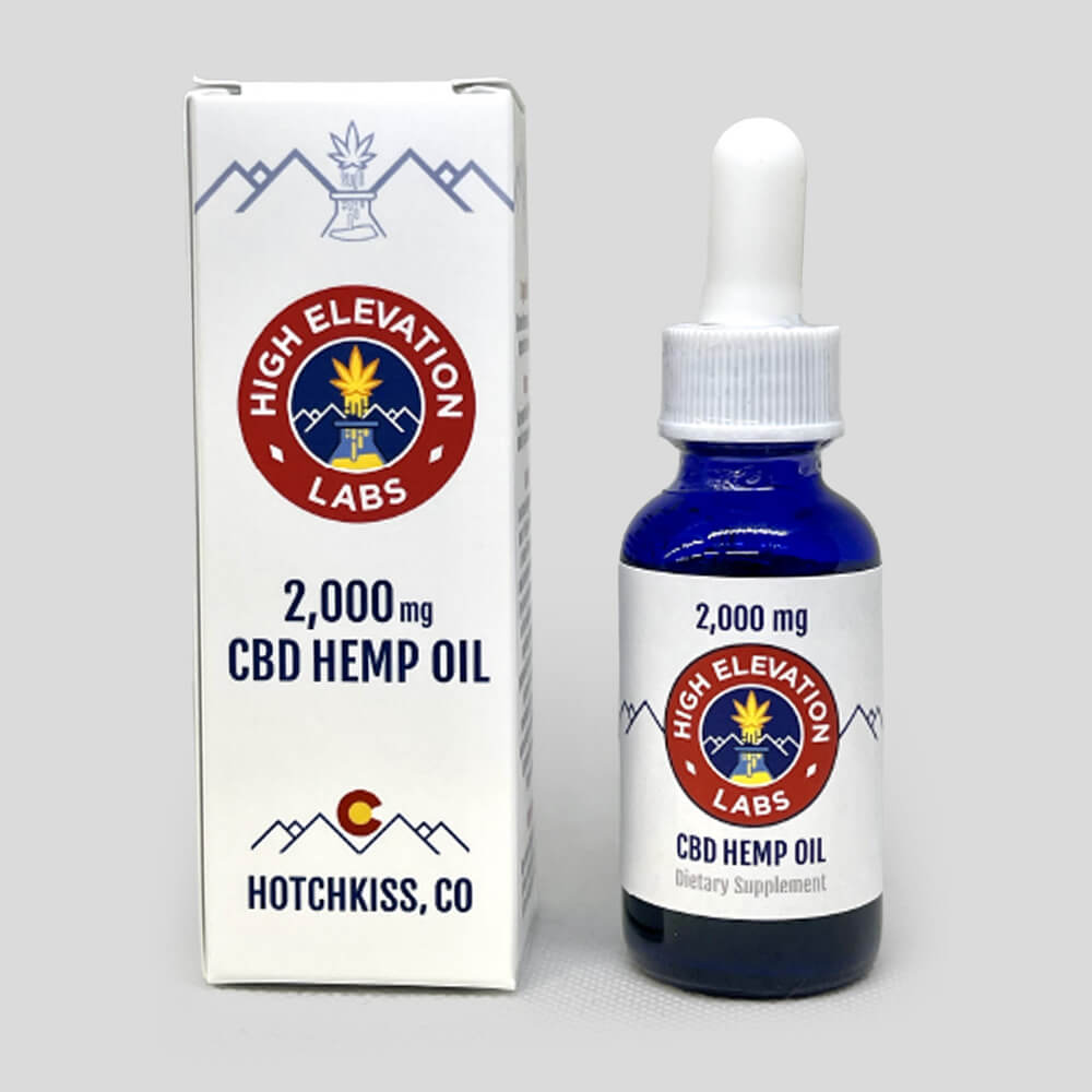 2000 mg hemp oil front